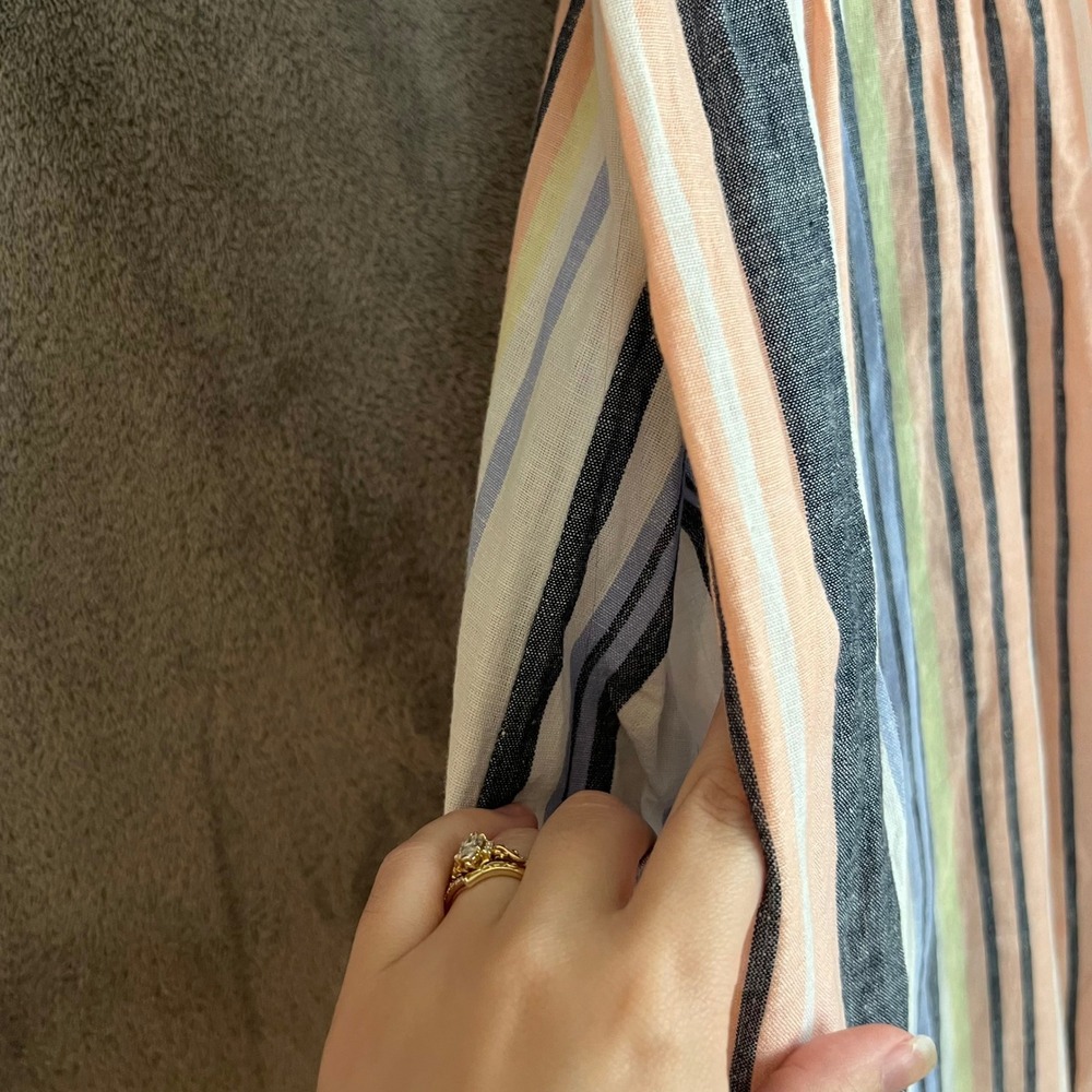 Free People Lilah Pleated Tube Dress Womens S Midi Striped Beachy Coastal - Picture 3 of 12